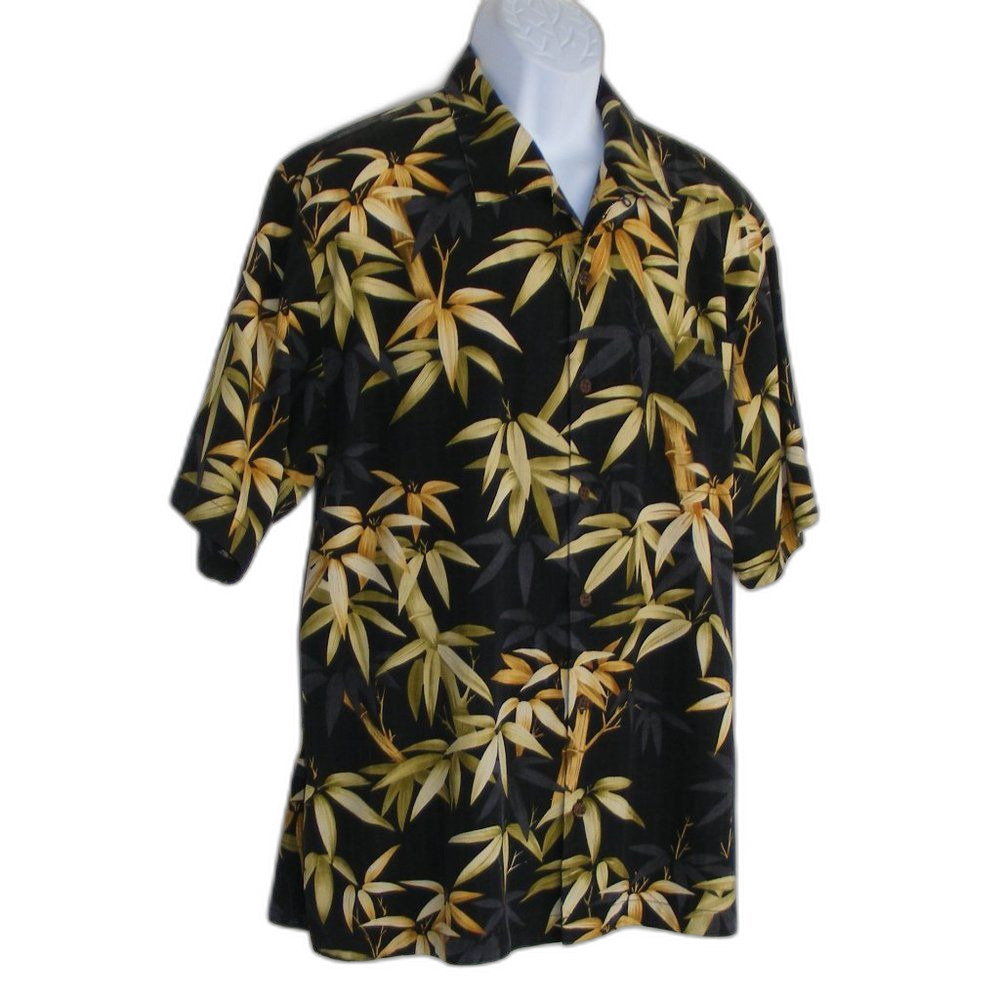 TOMMY BAHAMA Silk Shirt, L, Flaw/hole, SS, Pocket - Picture 2 of 7